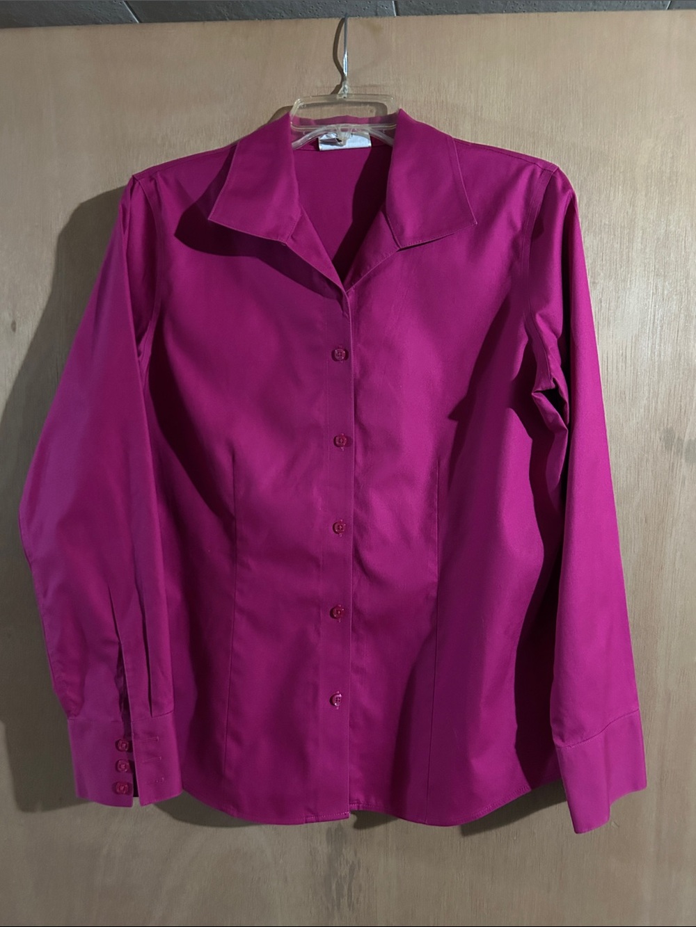 Chico’s Women’s Long-Sleeve Button Front Blouse - Fuchsia